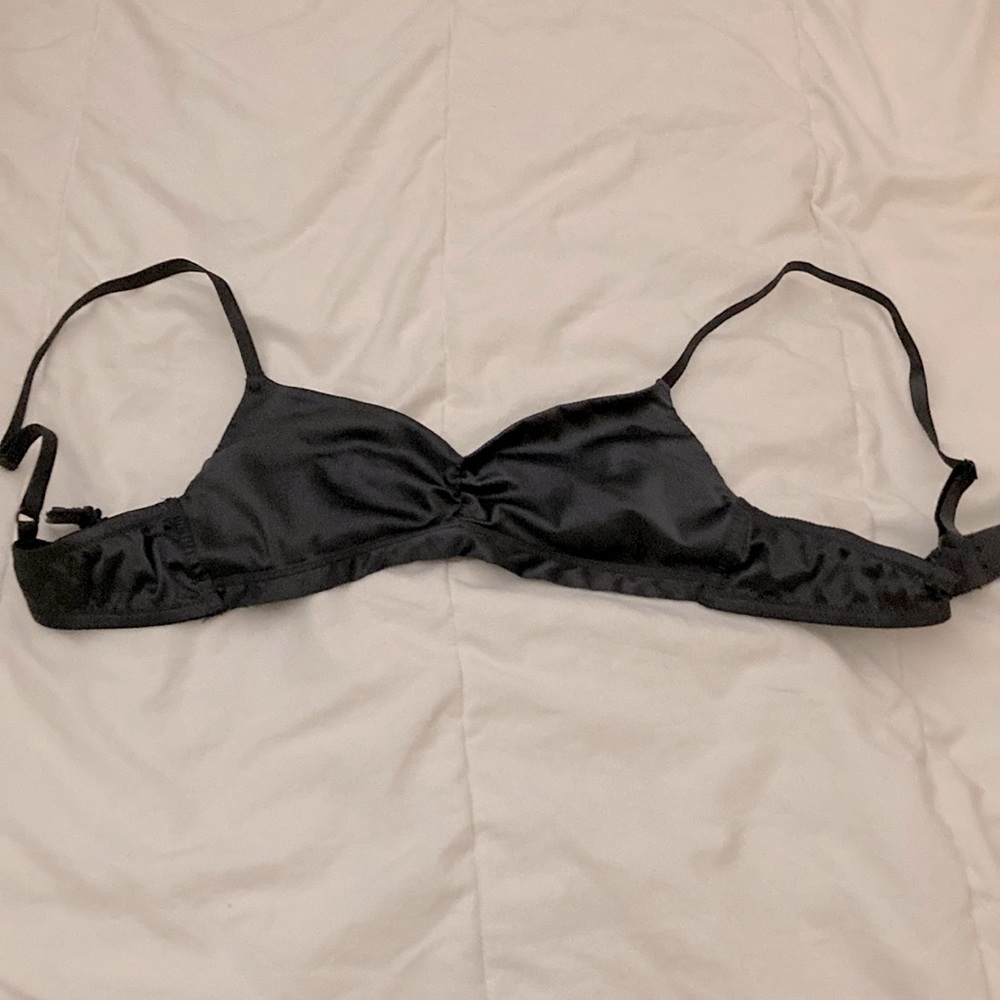 GAP Body Charcoal gray cinched front bra XS